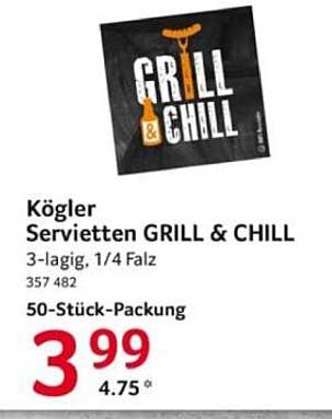 Kögler Servietten GRILL & CHILL 50-Stück-Packung