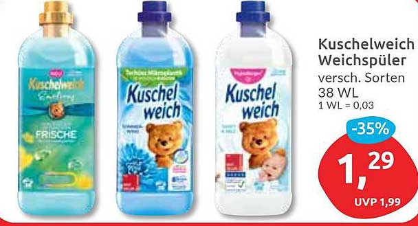 Kuschelweich Weichspüler in verschiedenen Sorten 38 WL