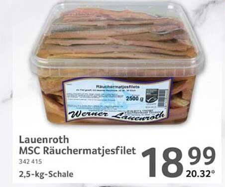 Lauenroth MSC Räuchermatjesfilet 2,5 kg - Frischer Genuss aus dem Meer