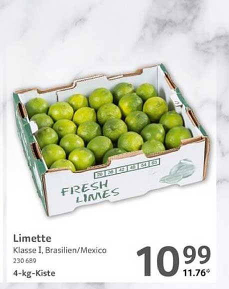 Limette Klasse I, Brasilien/Mexico - 4-kg-Kiste