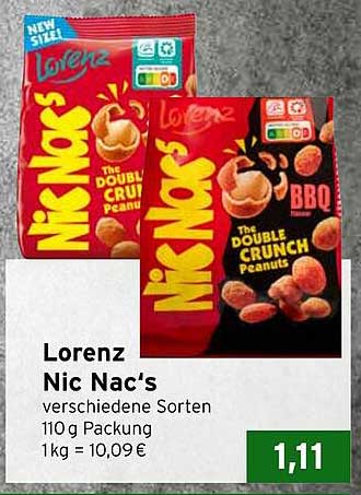 Lorenz Nic Nac's - verschiedene Sorten 110 g Packung
