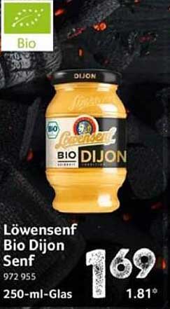 Löwensenf Bio Dijon Senf 250-ml-Glas