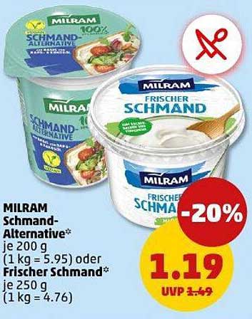 MILRAM Schmand-Alternative und Frischer Schmand im Angebot