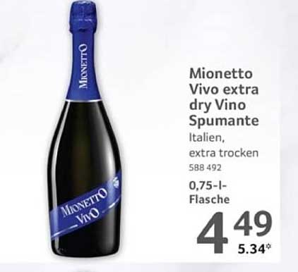 Mionetto Vivo extra dry Vino Spumante 0,75 l Flasche