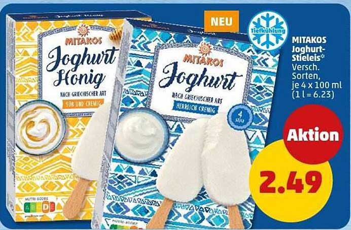 MITAKOS Joghurt-Stieleis Verschiedene Sorten, je 4 x 100 ml
