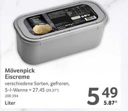 Mövenpick Eiskreme – verschiedene Sorten, gefroren