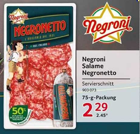 Negroni Salame Negronetto - Servierschnitt 75-g-Packung