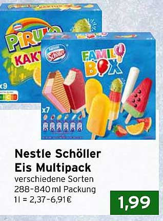 Nestlé Schöller Eis Multipack verschiedene Sorten 288-840 ml Packung