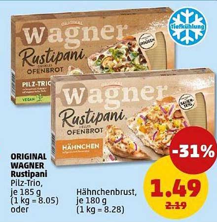 ORIGINAL WAGNER Rustipani Ofenbrot - Pilz-Trio oder Hähnchenbrust