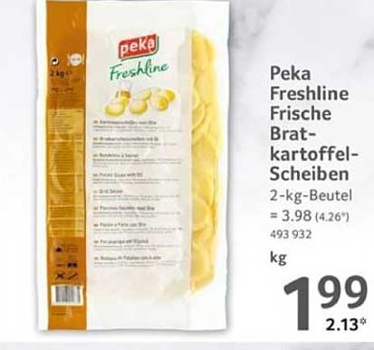 Peka Freshline Frische Bratkartoffel-Scheiben 2-kg-Beutel