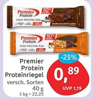 Premier Protein Proteinriegel verschiedene Sorten