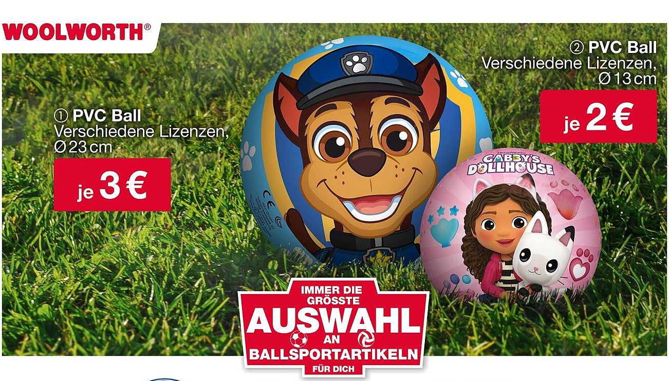 PVC Ball Verschiedene Lizenzen, Ø 23 cm für 3 € und Ø 13 cm für 2 €