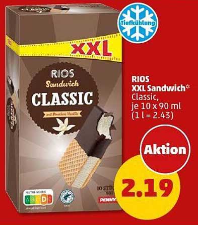 RIOS XXL Sandwich Classic, je 10 x 90 ml (1 l = 2,43)