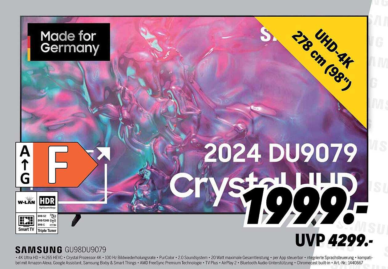 Samsung GU98DU9079 - UHD-4K Fernseher (278 cm)