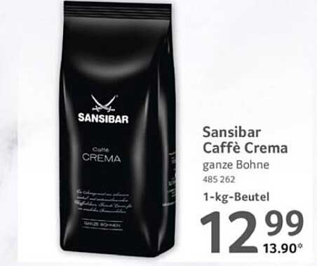 Sansibar Caffè Crema ganze Bohne 1-kg-Beutel