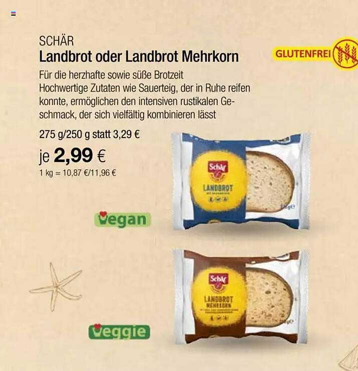 SCHÄR Landbrot oder Landbrot Mehrkorn