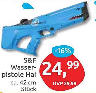 S&F Wasserpistole Hai ca. 42 cm