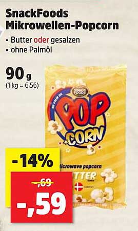 SnackFoods Mikrowellen-Popcorn - Butter oder gesalzen