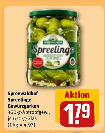 Spreewaldhof Spreelinge Gewürzgurken 360-g-Glas