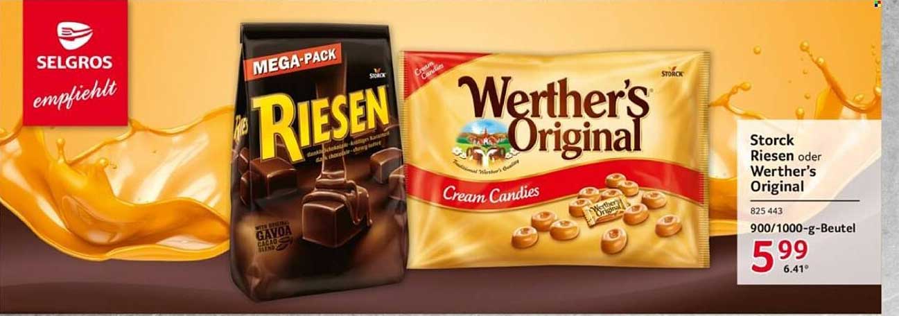 Storck Riesen oder Werther's Original 900/1000-g-Beutel