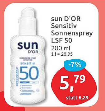 sun D'OR Sensitiv Sonnenspray LSF 50 200 ml