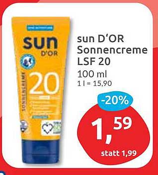 sun D’OR Sonnencreme LSF 20