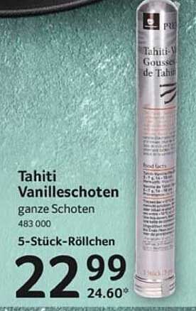 Tahiti Vanilleschoten ganze Schoten 5-Stück-Röllchen