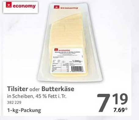 TSilsiter oder Butterkäse in Scheiben, 1-kg-Packung