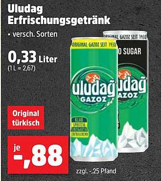 Uludag Erfrischungsgetränk - verschiedene Sorten
