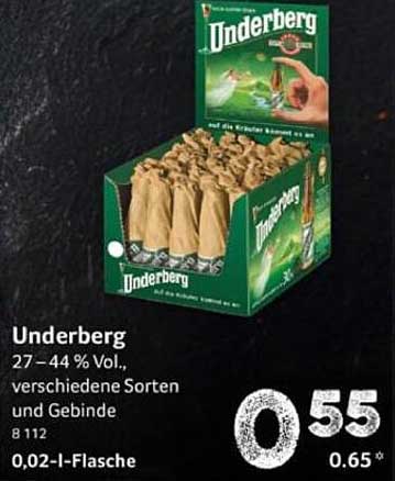 Underberg 0,02-l-Flasche - verschiedene Sorten und Gebinde