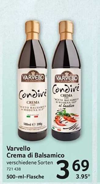 Varvello Crema di Balsamico verschiedene Sorten 500-ml-Flasche