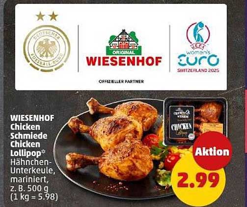 WIESENHOF Chicken Schmiede Chicken Lollipop Hähnchen-Unterrkeule, mariniert