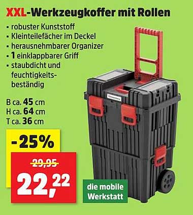 XXL-Werkzeugkoffer mit Rollen