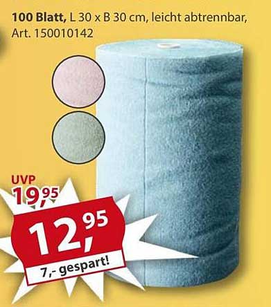 100 Blatt, L 30 x B 30 cm, leicht abtrennbar, Art. 150010142