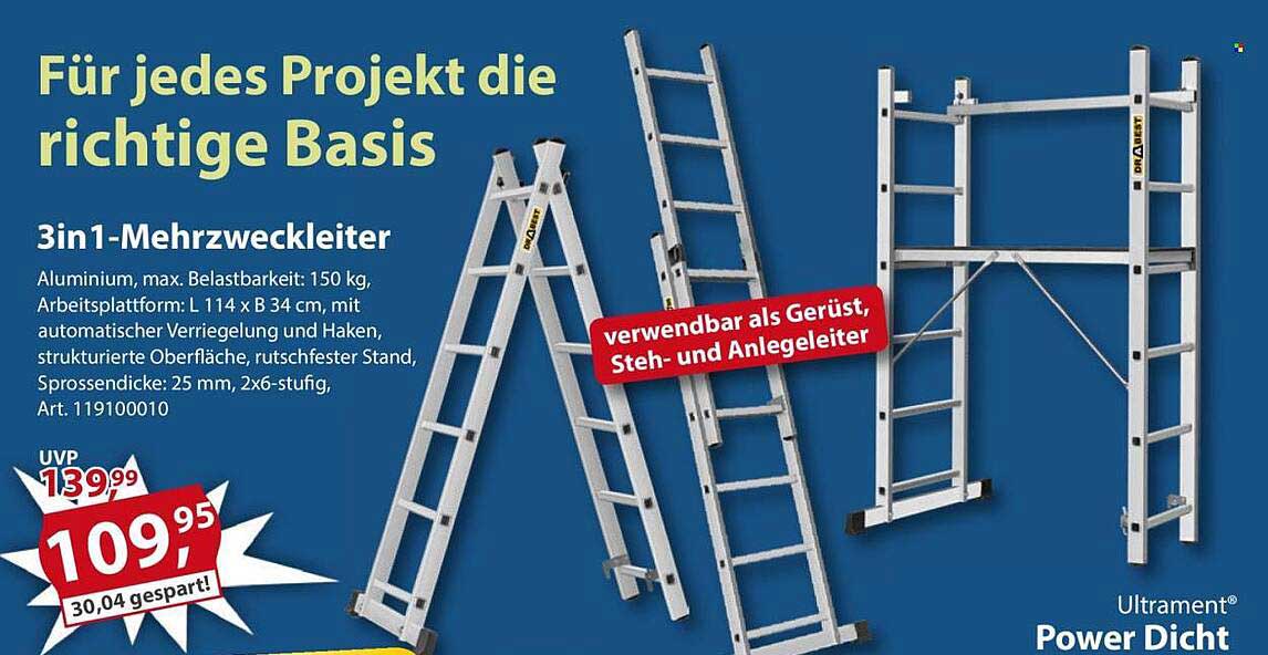 3in1-Mehrzweckleiter