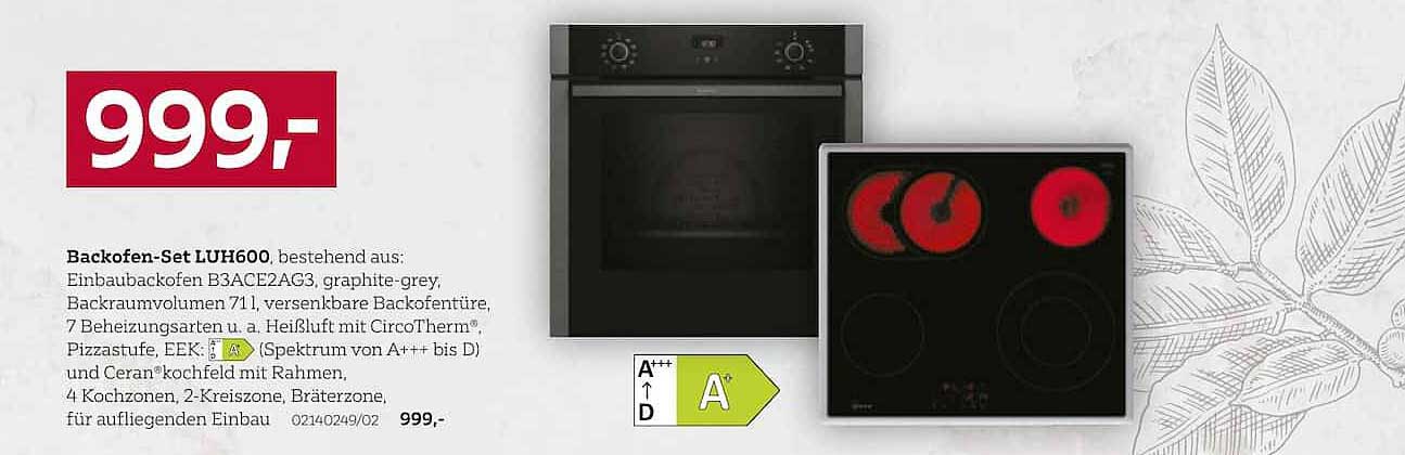 Backofen-Set LUH600, bestehend aus: