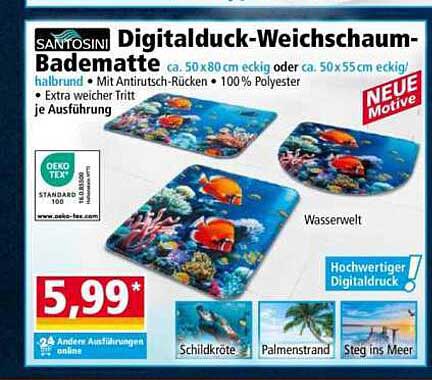 Digitaldruck-Weichschaum-Badematte