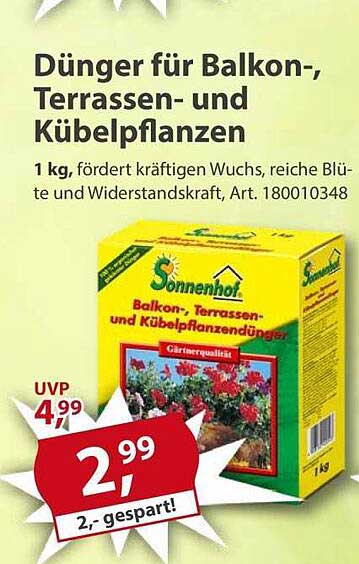 Dünger für Balkon-, Terrassen- und Kübelpflanzen