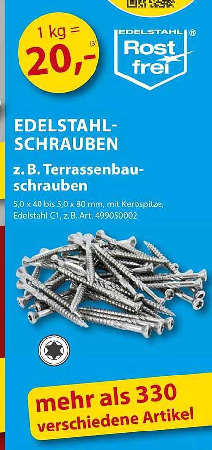 EDELSTAHL-SCHRAUBEN z.B. Terrassenbau-schrauben