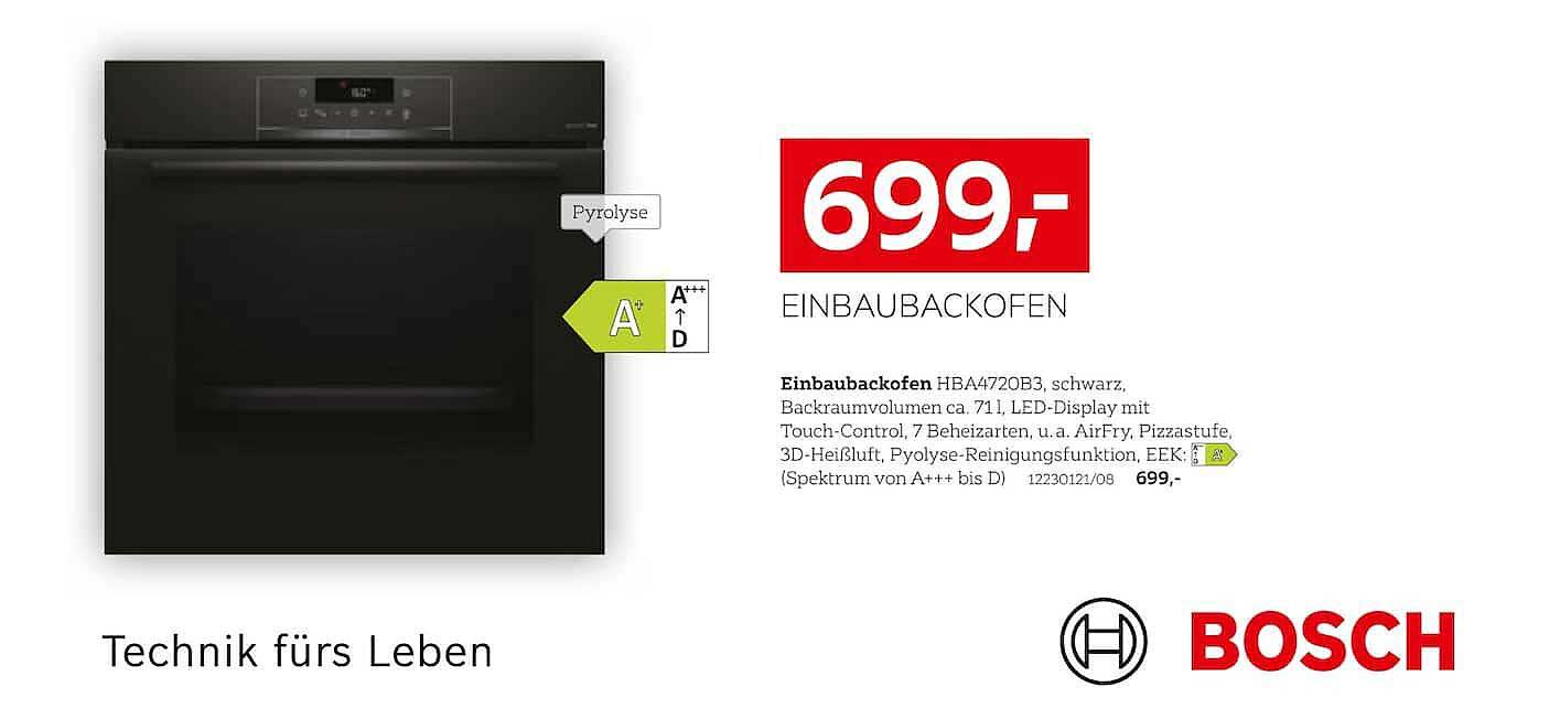 Einbaubackofen HBA4720B3, schwarz