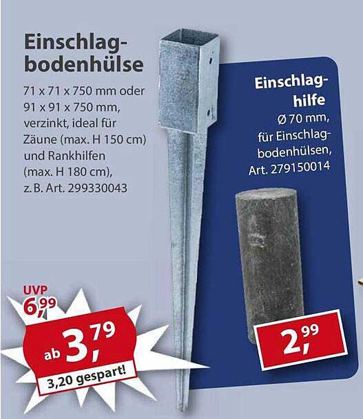 Einschlag-bodenhülse