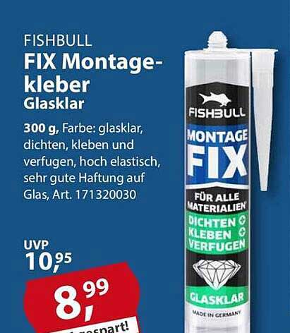 FISHBULL FIX Montage-kleber Glasklar