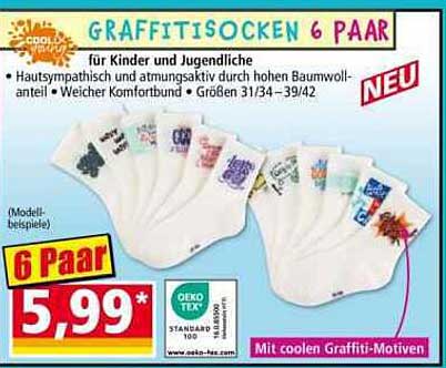 GRAFFITISOCKEN 6 PAAR
