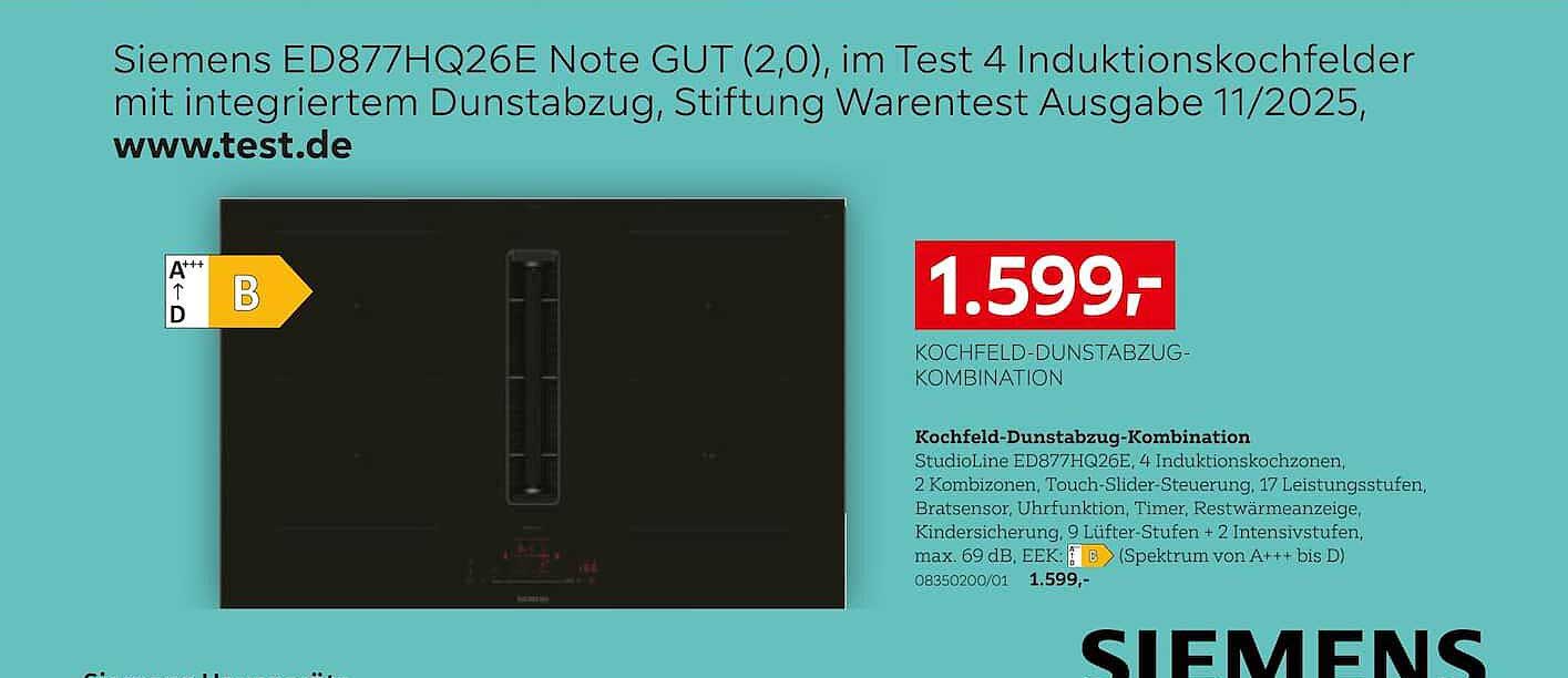 Kochfeld-Dunstabzug-Kombination