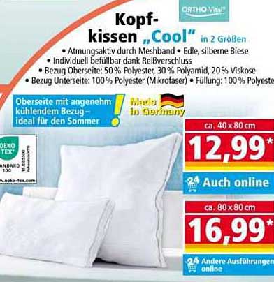 Kopf-kissen „Cool“ in 2 Größen