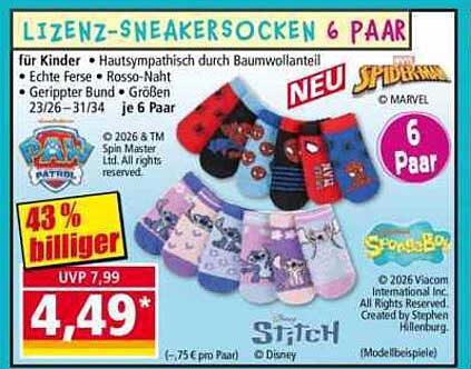 LIZENZ-SNEAKERSOCKEN 6 PAAR