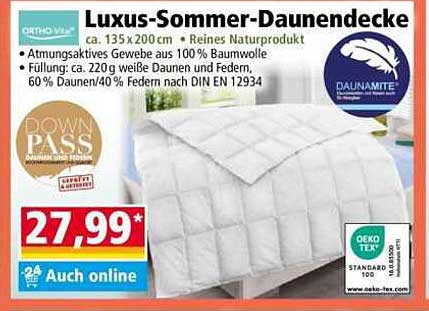 Luxus-Sommer-Daunendecke