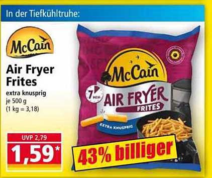McCain Air Fryer Frites extra knusprig je 500 g (1 kg = 3,18)