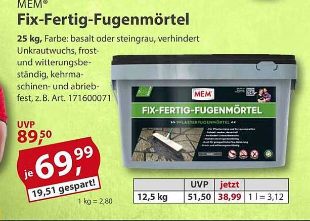 MEM Fix-Fertig-Fugenmörtel