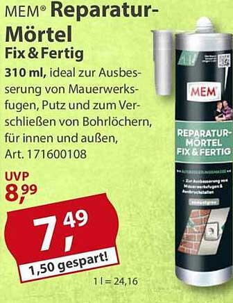 MEM® Reparatur-Mörtel Fix & Fertig
